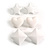 Star/Heart/Diamond Shaped White Matte Acrylic Stud Earrings - Set Of 3 Pairs