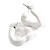 Medium Open Triangular Matte White Acrylic Hoop Earrings - 30mm Tall
