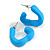 Medium Open Triangular Matte Bright Blue Acrylic Hoop Earrings - 30mm Tall