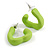 Medium Open Triangular Matte Lime Green Acrylic Hoop Earrings - 30mm Tall