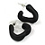 Medium Open Triangular Matte Black Acrylic Hoop Earrings - 30mm Tall