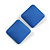 Royal Blue Square Matte Acrylic Stud Earrings - 27mm Tall