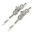 Pair Of Clear Crystal 'Daisy' Hair Slides In Rhodium Plating - 55mm Length