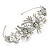 Statement Bridal/ Wedding/ Prom Rhodium Plated Clear Crystal, White Glass Flowers & Leaves Tiara Headband