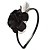 Thin Black With Side Silk & Feather Rose Flower Alice/ Hair Band/ HeadBand