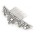 Oversized Bridal/ Wedding/ Prom/ Party Rhodium Plated Austrian Crystal, Glass Pearl Hair Comb/ Tiara - 12.5cm