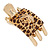 Gold Tone Animal Print Acrylic Hair Claw/ Clamp - 70mm Long