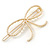 Gold Plated Faux Pearl Open Bow Hair Slide/ Grip - 60mm Across