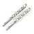 Pair Of Clear Crystal White Pearl Bead Hair Slides In Rhodium Plating - 60mm L