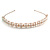 Bridal/ Wedding/ Prom Rose Gold Tone Clear Crystal, Faux White Glass Pearl Tiara Headband