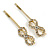 Pair Of Clear Crystal Infinity Motif Hair Slides In Gold Tone Metal - 55mm L