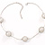 Silver Mesh Imitation Pearl Costume Necklace
