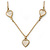 Romantic Mother of Pearl Triple Heart Necklace In Gold Plating - 38cm Length/ 7cm Extension