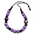 Lilac/ Purple Wood Bead Cotton Cord Necklace - 70cm L (Adjustable)