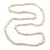 10mm Off Round Cream Freshwater Pearl Long Rope Necklace - 116cm L