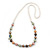 Multicoloured Shell Pearls with Crystal Glass Beads Long Necklace - 80cm L