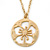 Long Brushed Gold Open Cut Flower Pendant With Chain - 70cm L