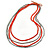 4 Strand Multilayered Salmon/ Coral Ceramic and Silver Tone Acrylic Bead Necklace - 90cm L