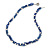 3 Strand Intertwine Dye Blue Coral, White Freshwater Pearl Necklace With Silver Tone Spring Ring Closure - 47cm L