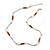 Delicate Glass Beads and Sea Shell, Metal Bar Necklace In Silver Tone (Brown/ White) - 50cm L/ 6cm Ext