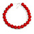 20mm Chunky Red Acrylic Bead Necklace in Silver Tone - 44cm L/ 9cm Ext