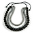 Chunky 3 Strand Layered Resin Bead Cord Necklace In Black/ Grey - 60cm up to 70cm Adjustable