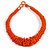 Orange Eco-Friendly Glass Seed Beaded Chunky Necklace with Button and Loop Closure – 44cm Long with 5cm Extender