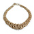 Antique White Eco-Friendly Glass Seed Beaded Chunky Necklace with Button and Loop Closure – 46cm Long with 5cm Extender