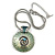 Light Blue Ornate Enamel Round Pendant Necklace