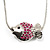Tiny Crystal Reversible Fish Pendant With Snake Chain - 38cm Length