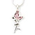 Delicate Alexandrite Coloured CZ 'Fairy' Pendant Necklace In Rhodium Plating - 42cm Length/ 5cm Extension - June Birth Stone