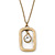 Matte Gold Tone Crystal Square Pendant With Long Chain - 70cm Length/ 7cm Extension