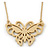 Small Matte Gold 'Butterfly' Pendant Necklace - 36cm Length/ 6cm Extension
