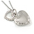 Small Double Heart Clear Crystal Locket Pendant with Silver Tone Chain - 40cm L/ 5cm Ext