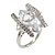 Square Cut Style Clear Crystal Fashion Ring