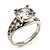 Silver Plated Clear CZ Solitaire Ring