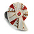 35mm/Red/White/Natural Sea Shell Shape Sea Shell Ring/Handmade/ Slight Variation In Colour/Natural Irregularities