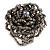 35mm Diameter/Mink/Iron Grey Glass Bead Layered Flower Flex Ring/ Size M