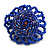 40mm Diameter/Blue Glass Bead Daisy Flower Flex Ring/ Size M