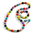 Multicoloured Wood and Silver Acrylic Bead Necklace, Earrings, Bracelet Set - 70cm Long