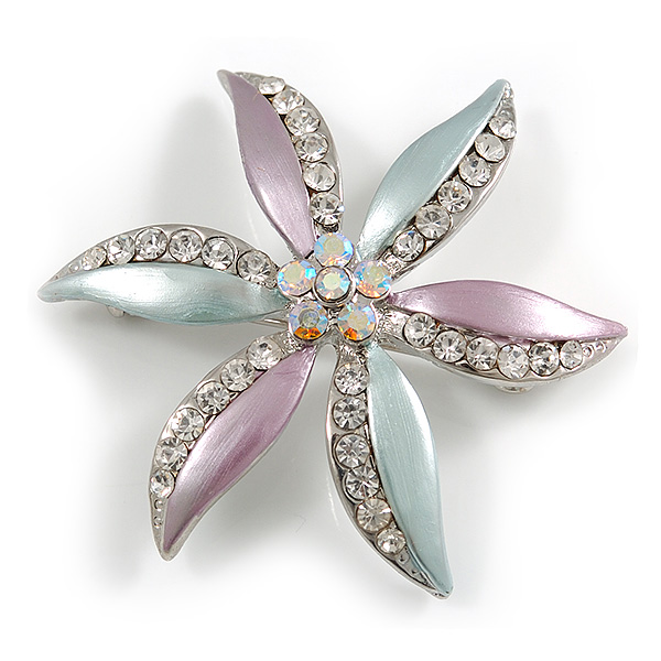 AB Crystal Flower Brooch - main view